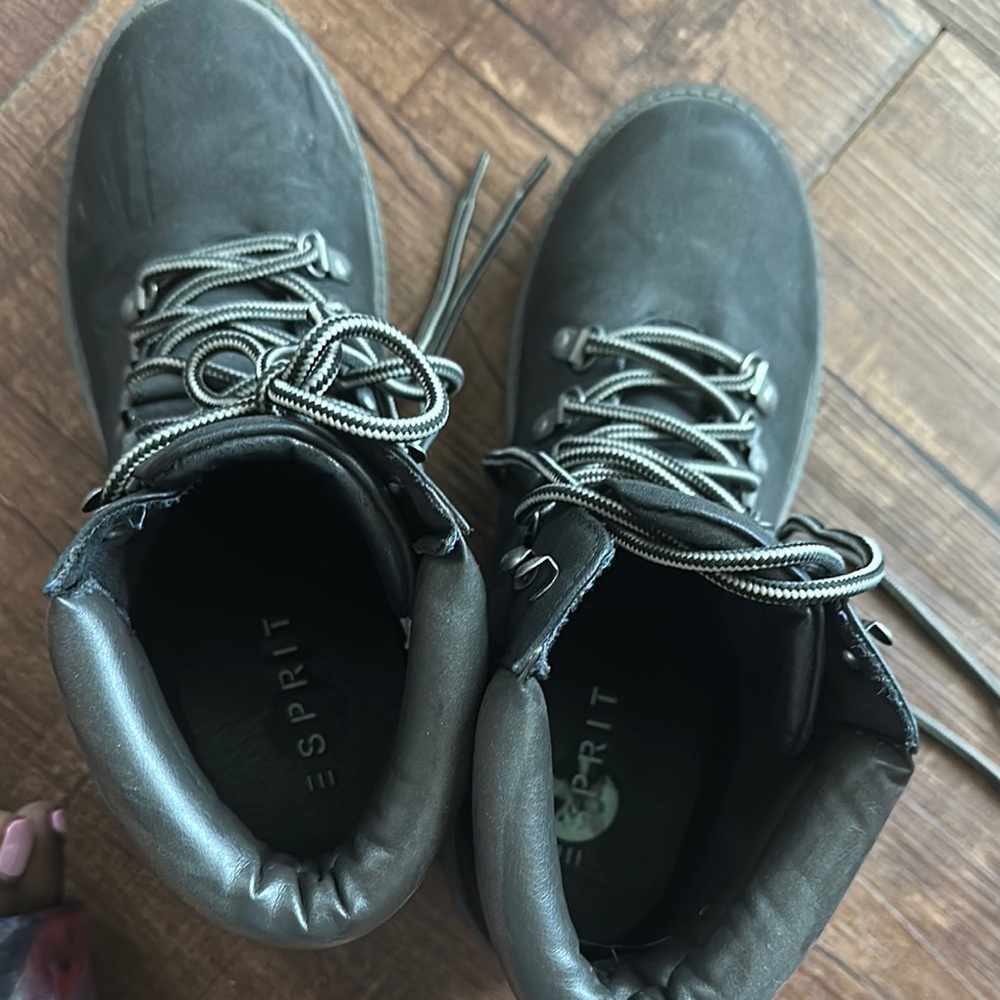 Esprit Black Ankle Boots Rugged Design